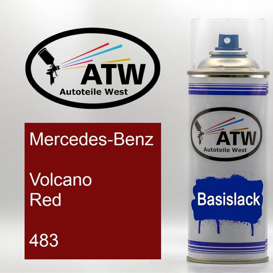 Mercedes-Benz, Volcano Red, 483: 400ml Sprühdose, von ATW Autoteile West.